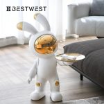 Best west astronaut rabbit astronaut large floor key tray ornament home entryway living room soft furnishings